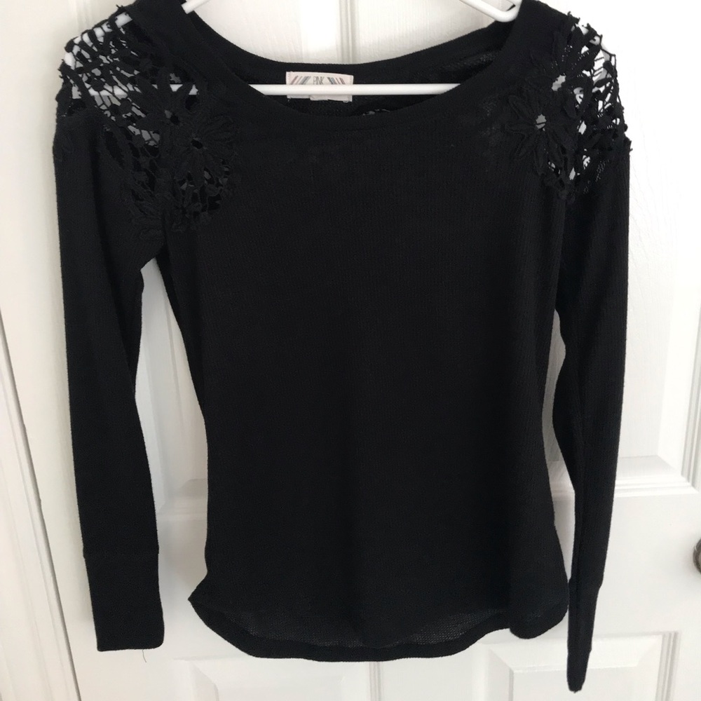 Black long sleeve with lace detail